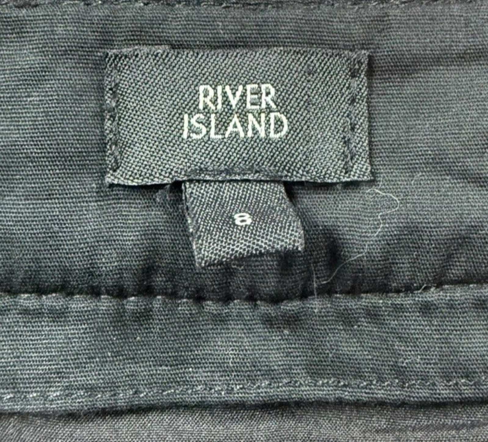 River Island Tweed A - Line Mini Skirt Faux Leather High Waist Women’s UK Size 8