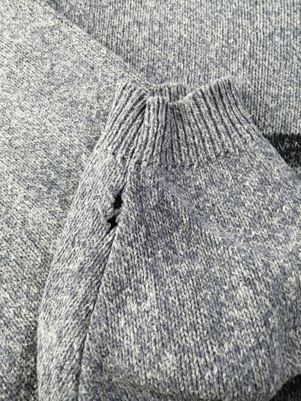 Eddie Bauer Grey Navy Knit Sweatshirt Jumper Men's Size XL Pullover