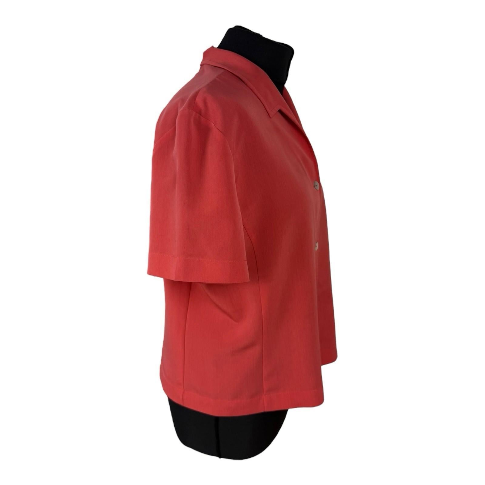 Wallis Burnt Orange Blouse Cropped Collared Women’s UK Size 14