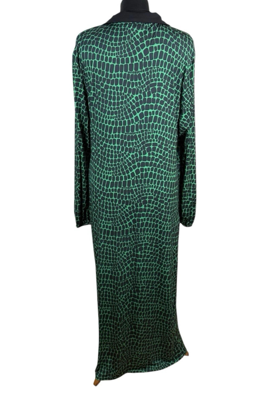 Lipsy London Green Midi Dress Collared Belted Stretch Women’s UK Size 20