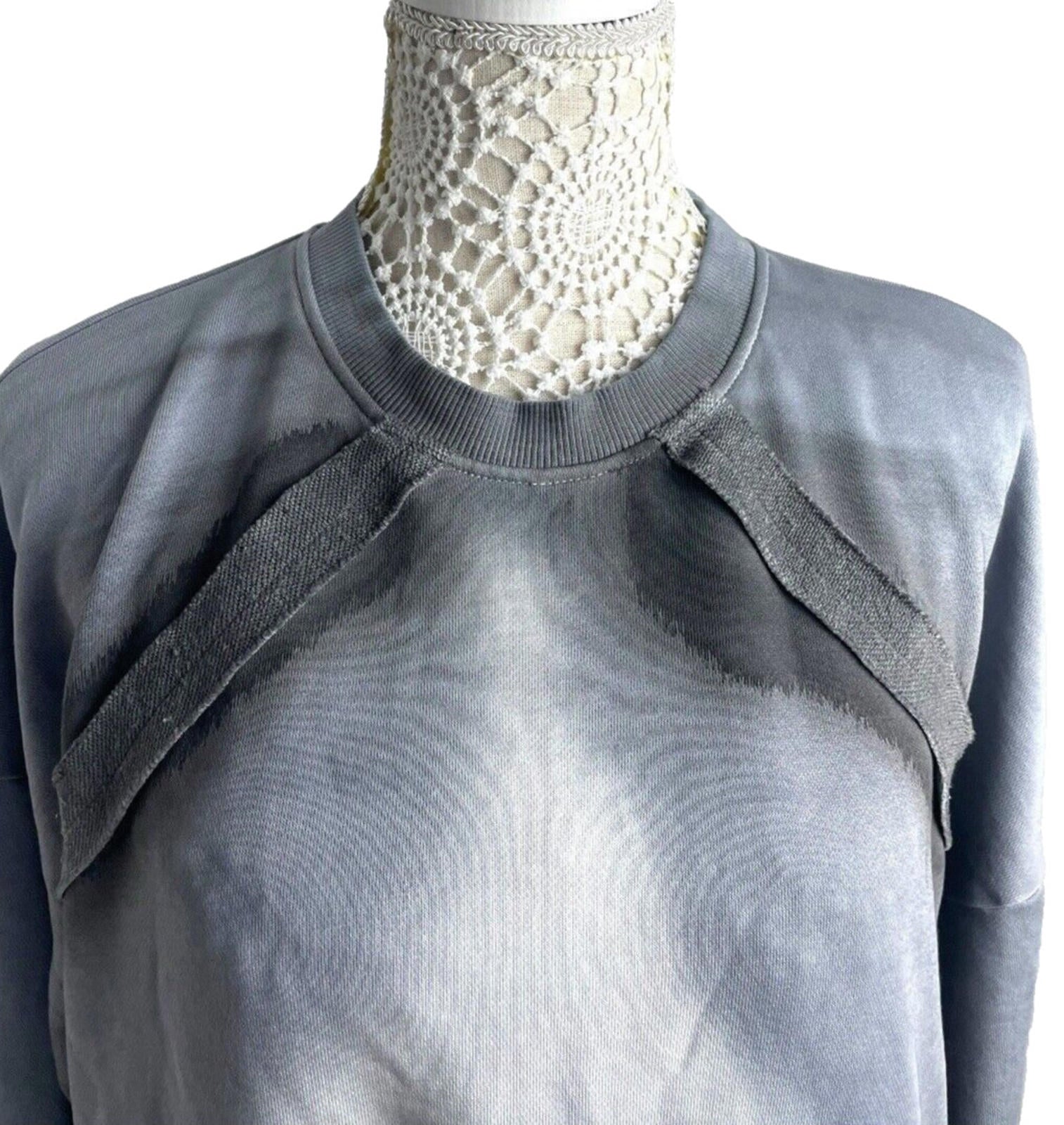 Pretty Little Thing Jumper Jersey Grey Distressed Oversized Women’s UK Size 8