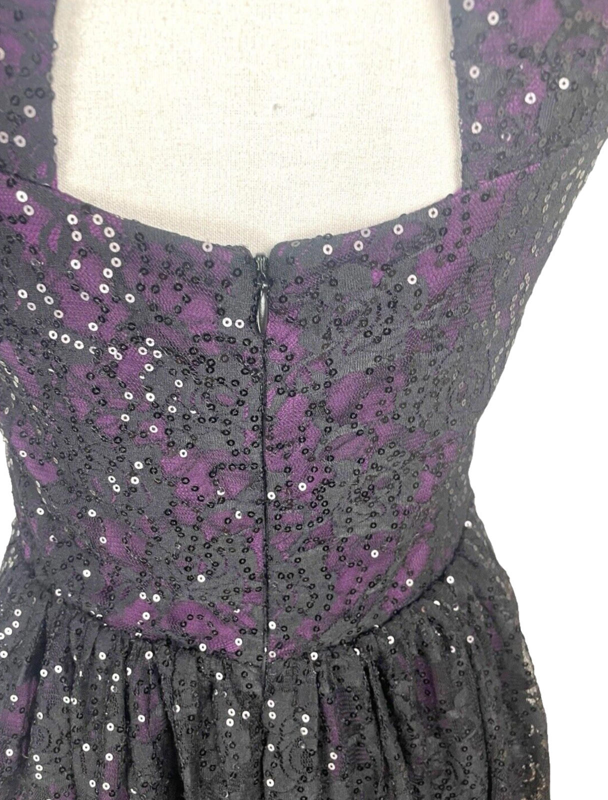 Oasis Sequin Dress Black & Purple Women’s UK Size S (8-10)