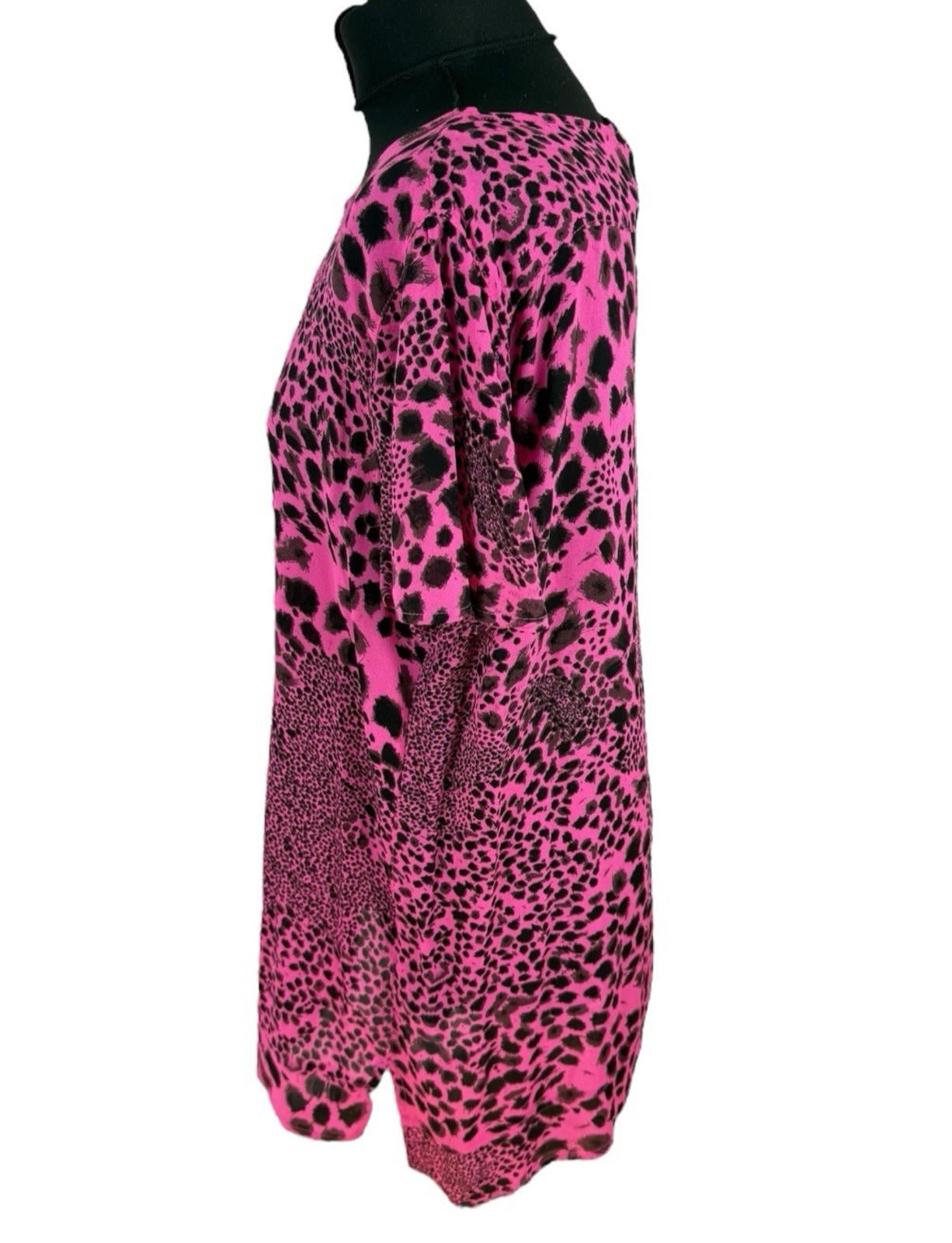 Next Chiffon Top Sheer Leopard Print Pink Lightweight Women’s UK Size 14
