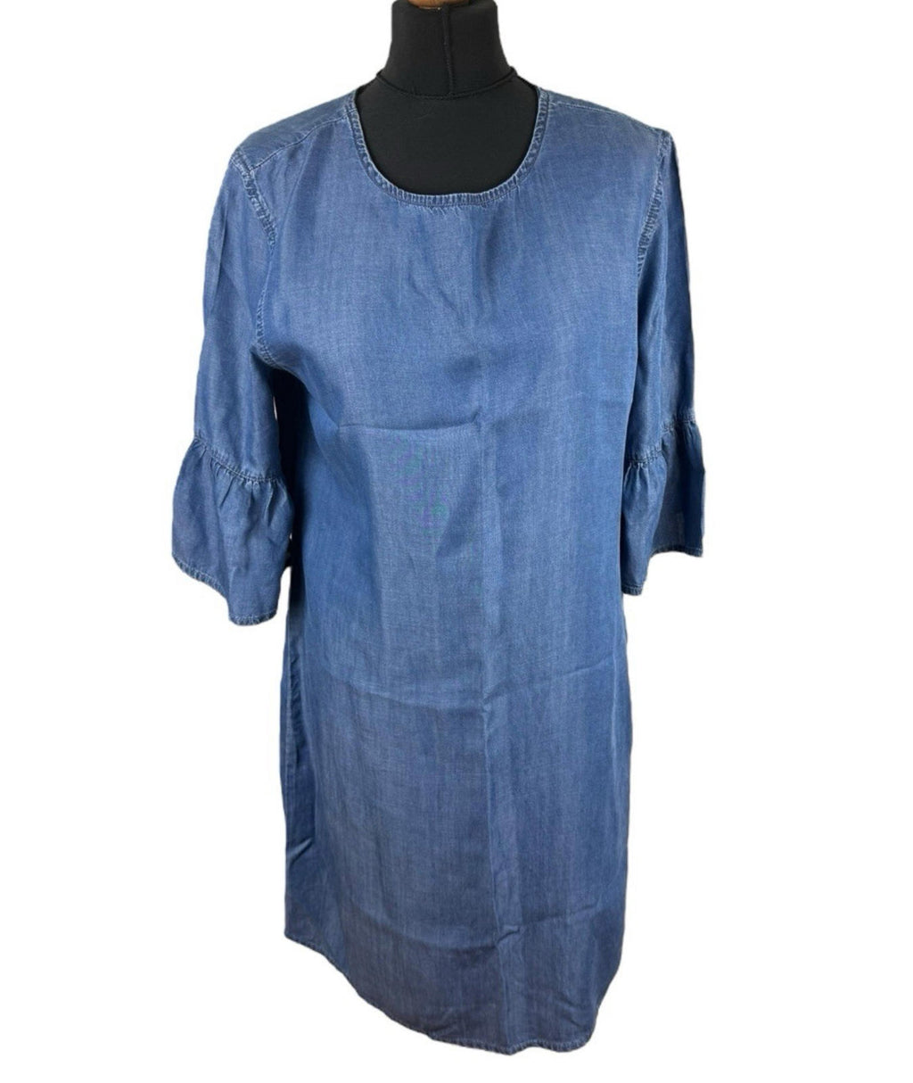 Peacocks Thin Denim Smock Dress Mini Short Sleeve Women’s UK Size 12 Summer