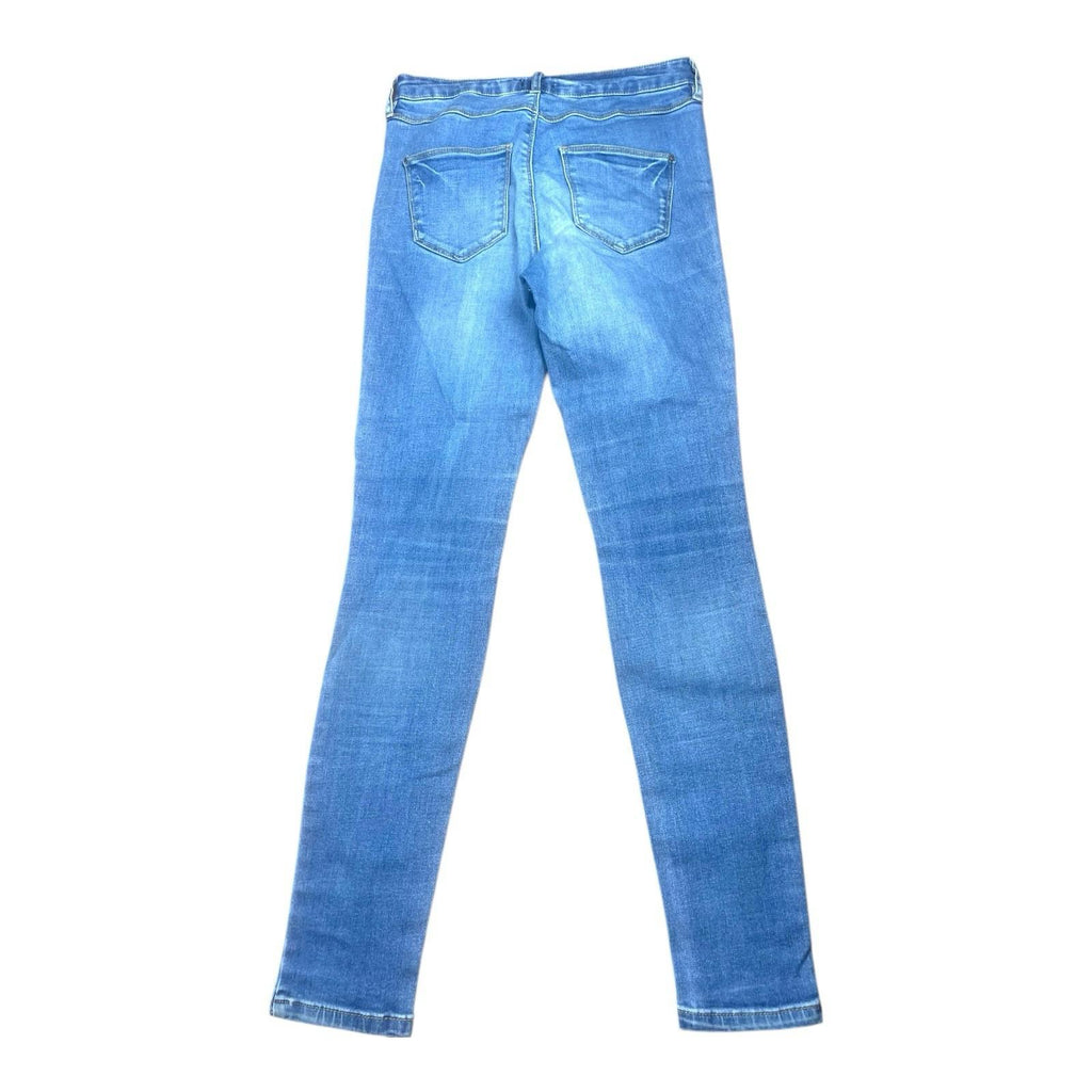 F&F Skinny Leg Jeans Medium Wash High Waist Ripped Distressed Women’s UK Size 8
