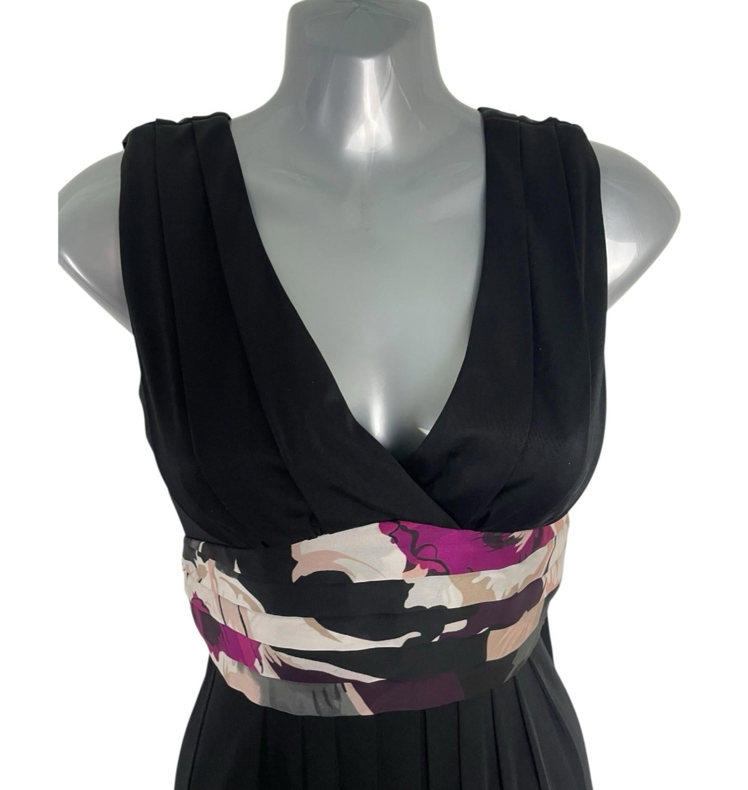 Ted Baker Black Occasion Dress Knee Length Floral Tie Back Women's UK Size 0 2XS