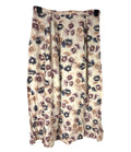 BHS Satin Midi Skirt Women’s UK Size 16 High Waist Aline Floral Beige Pink