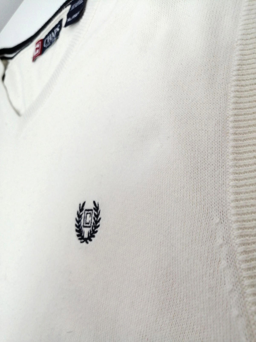 Chaps Ralph Lauren Jumper Vest Men's Size XL Sweater Sleeveless Cream Cotton