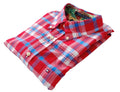 Tommy Hilfiger Shirt Men's UK Size L Red Check Short Sleeve Pockets 100% Cotton
