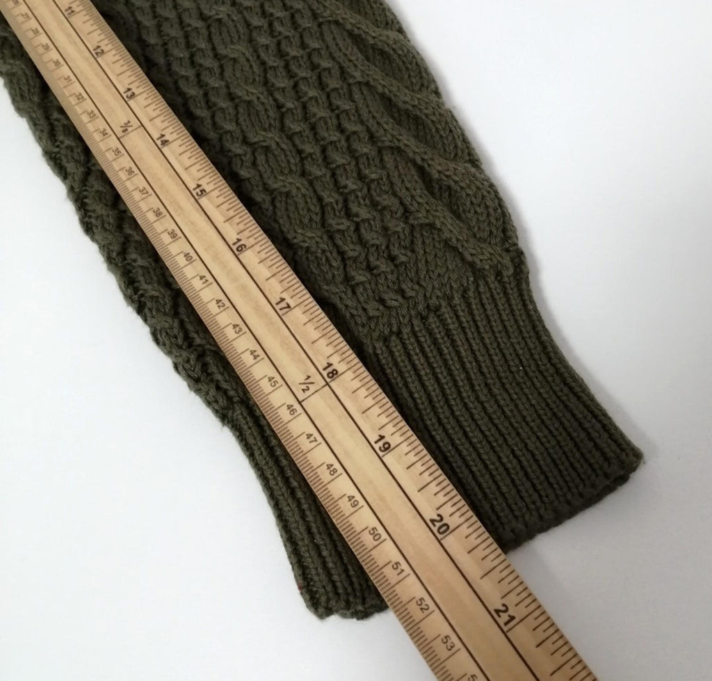Jacamo Cable Knit Jumper Men's UK Size 2XL Khaki Green Crew Neck Sweater
