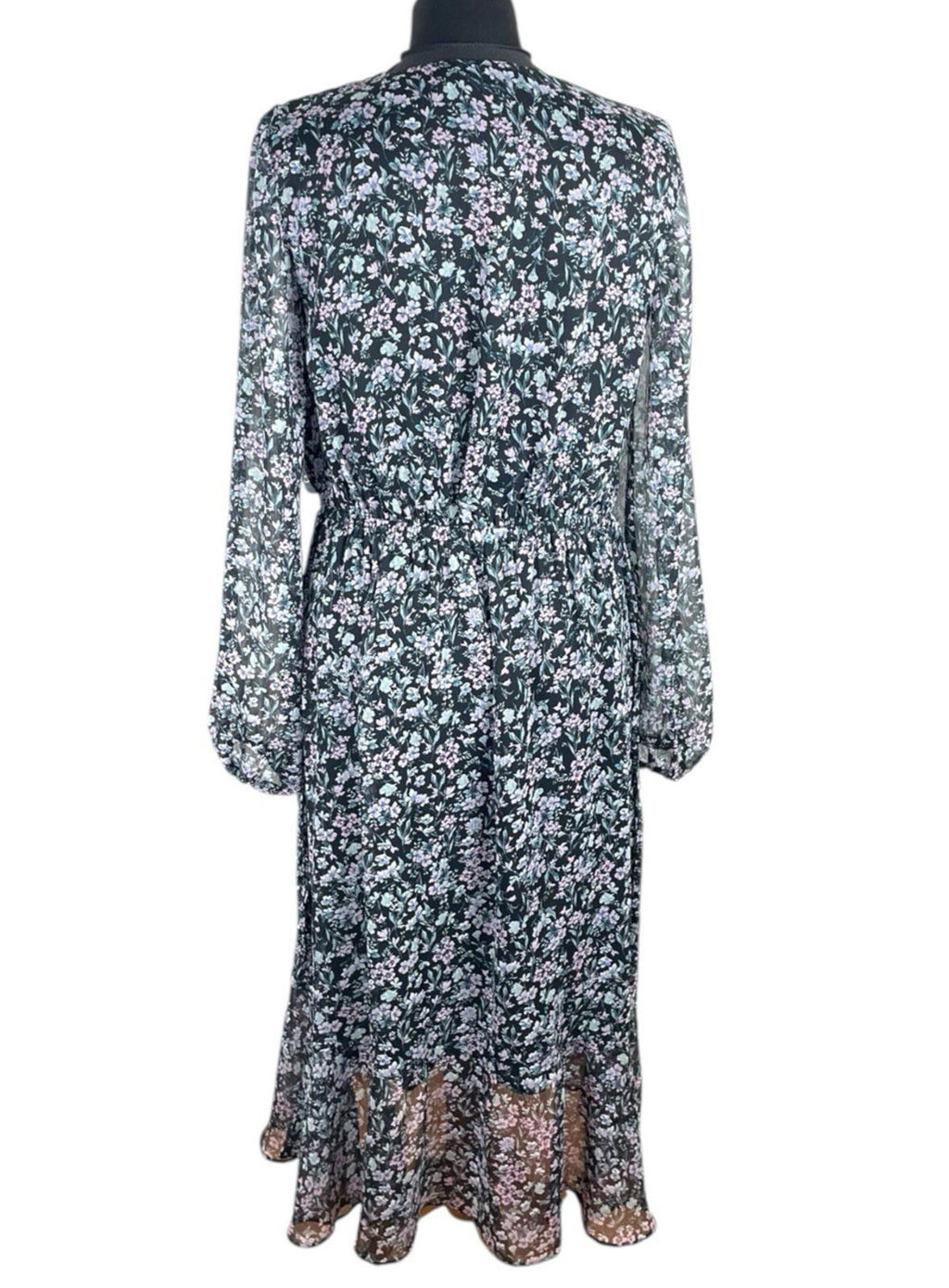 Very Black Purple Floral Midi Dress Lined Women’s UK Size 14