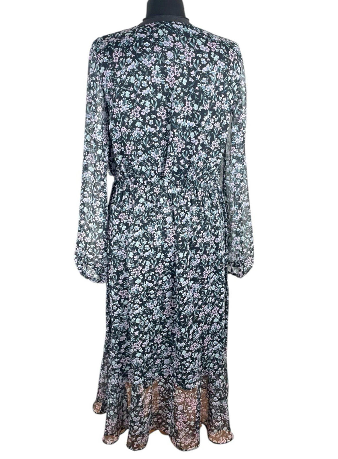 Very Black Purple Floral Midi Dress Lined Women’s UK Size 14