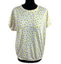 Marks & Spencer White Yellow Floral T-Shirt Blouse Women’s UK Size 14 Crew Neck