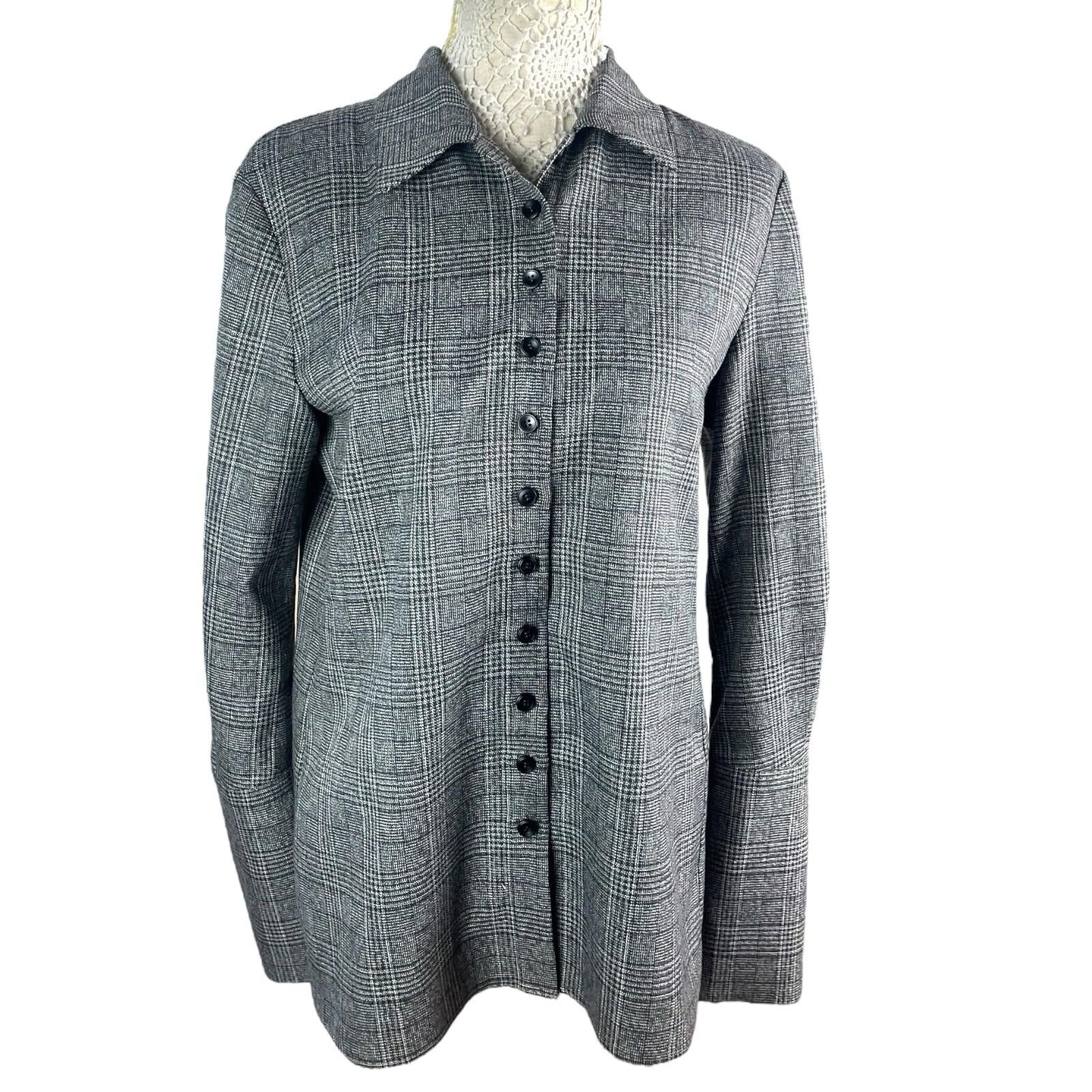 Storm Apparel Grey Check Shirt Top Women’s UK Size S