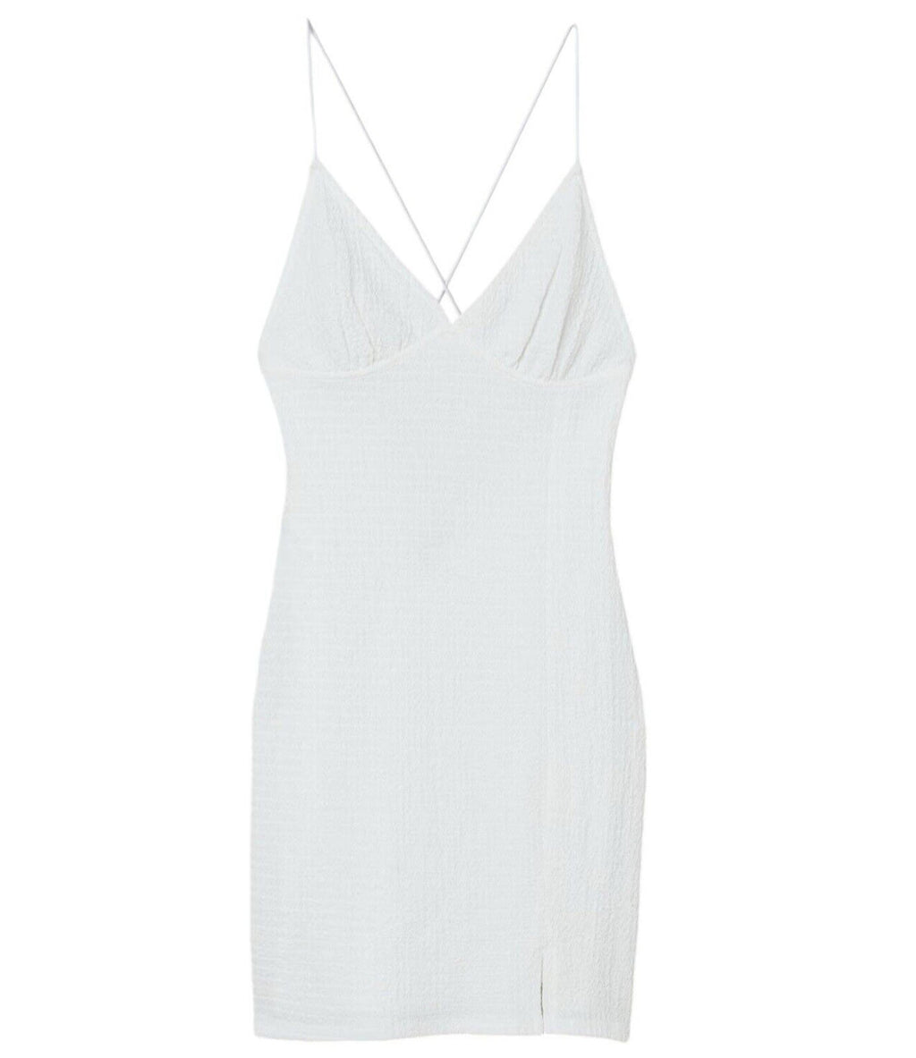 Divided White Textured Bodycon Dress Mini Backless Women’s UK Size XS