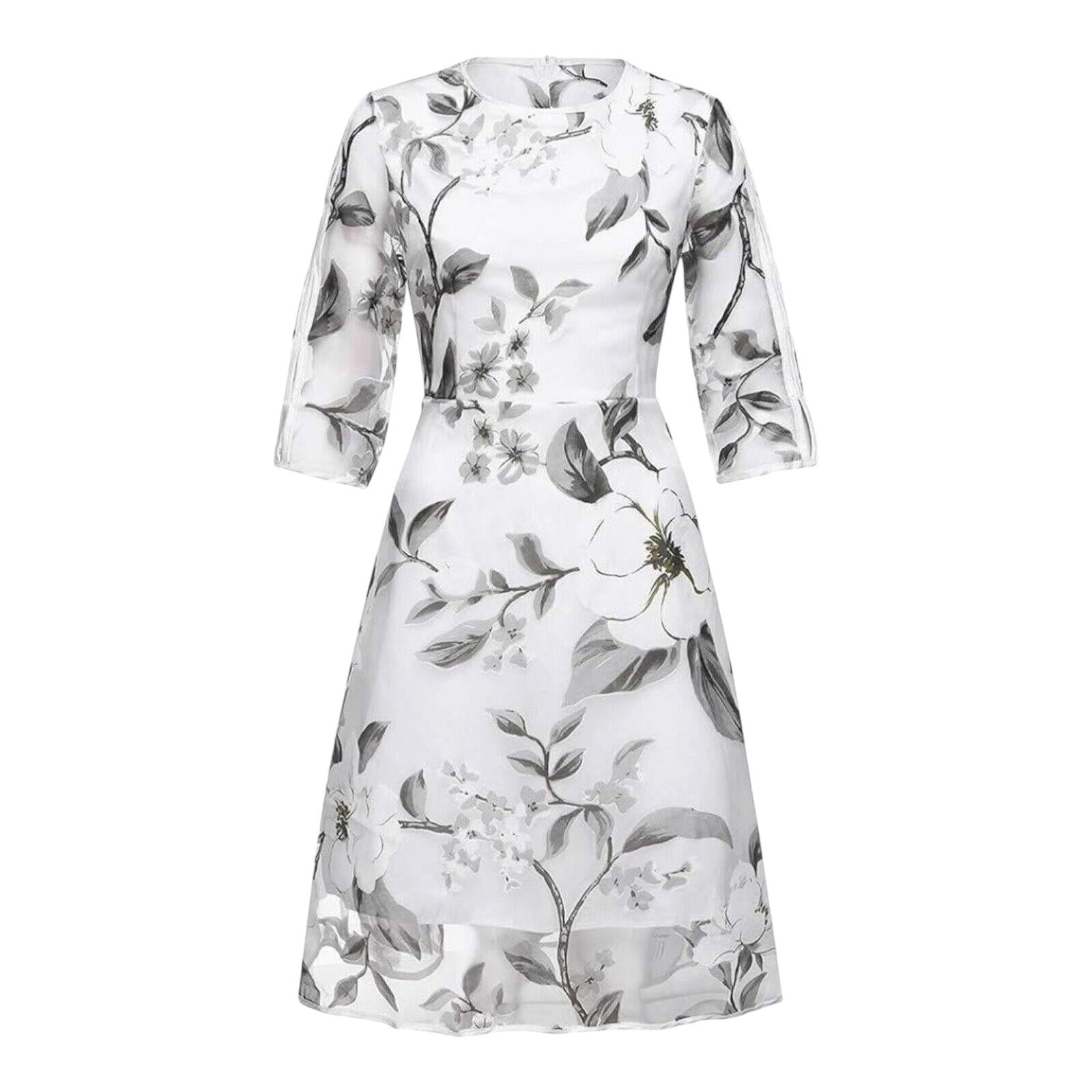 Floryday Maxi Dress Silver Floral Occasion Dress A Line Women’s UK Size S