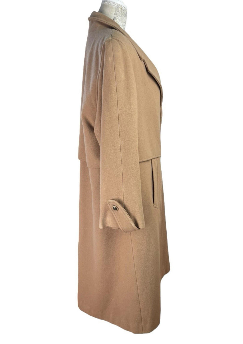 Glacier Vintage Trench Coat Long Pure New Wool Women’s UK Size 12