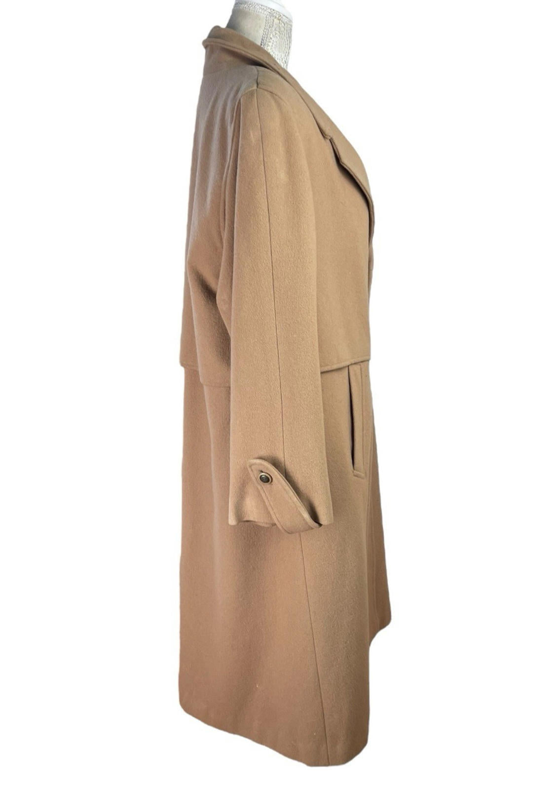 Glacier Vintage Trench Coat Long Pure New Wool Women’s UK Size 12