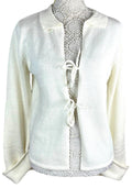 Cassiopea Cream Knitted Cardigan Tie Front Collared Women’s UK Size S