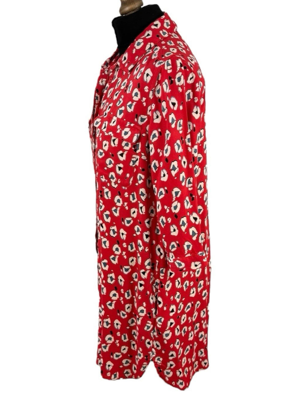 Next Petite Red Shirt Blouse Animal Print Women’s UK Size 12 PETITE