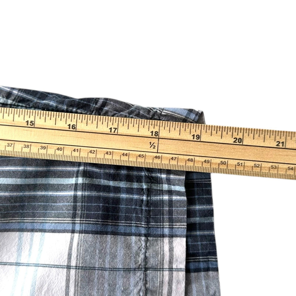 W&B Shorts Men's UK Size 46" W Blue & White Check Casual Wear Drawstring Pockets