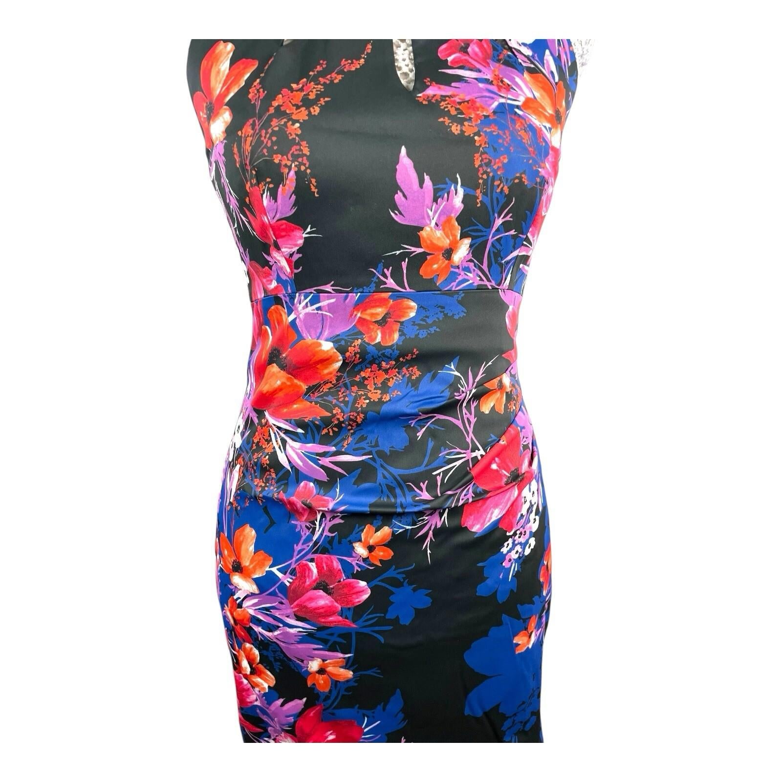 Karen Millen Multicolour Floral Midi Dress Women’s UK Size 10