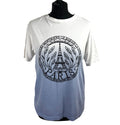 TU Textured Paris T-shirt Short Sleeve Women’s UK Size 10 Ombré White Blue