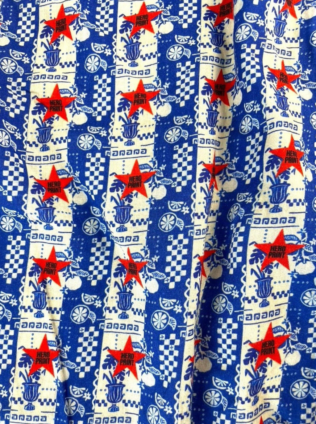 Blue & Red Star Print Straight Leg Trousers Tie Side Detail Women’s UK Size 8