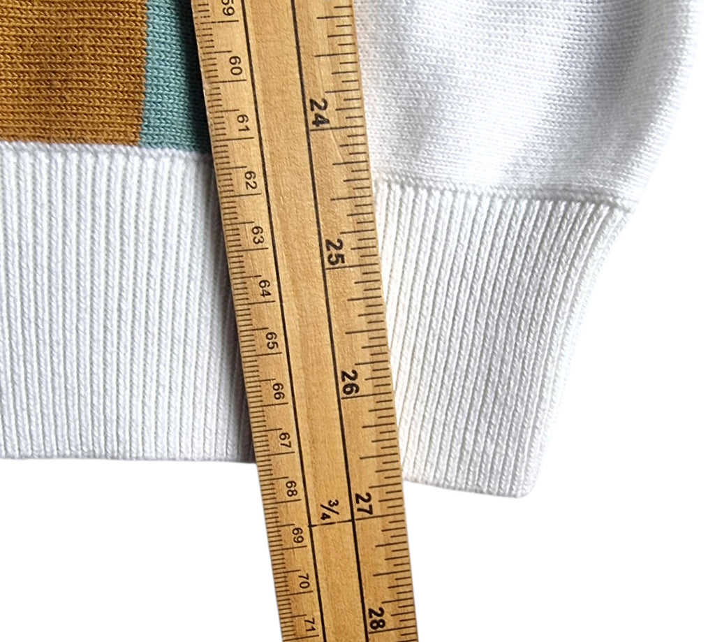 Next Knit Polo Shirt Men's UK Size S Striped Short Sleeve 100% Cotton 1/4 Zip