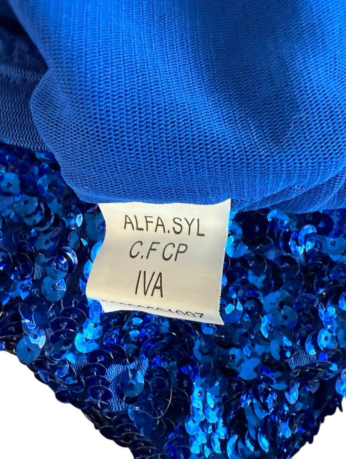 Sequin Cocktail Dress Women’s UK Size XL Bodycon V Neck Party Mini Blue Sparkle