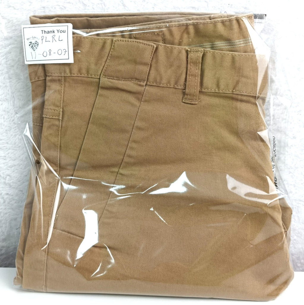EJ Denim Chino Shorts Men's UK Size W34 Brown Tan Cotton Denim Button Front