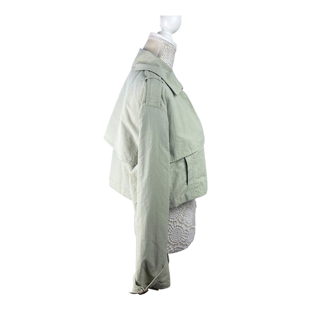 Stradivarius Light Kahki Trench Coat Cropped Relaxed Fit Women’s UK Size XS