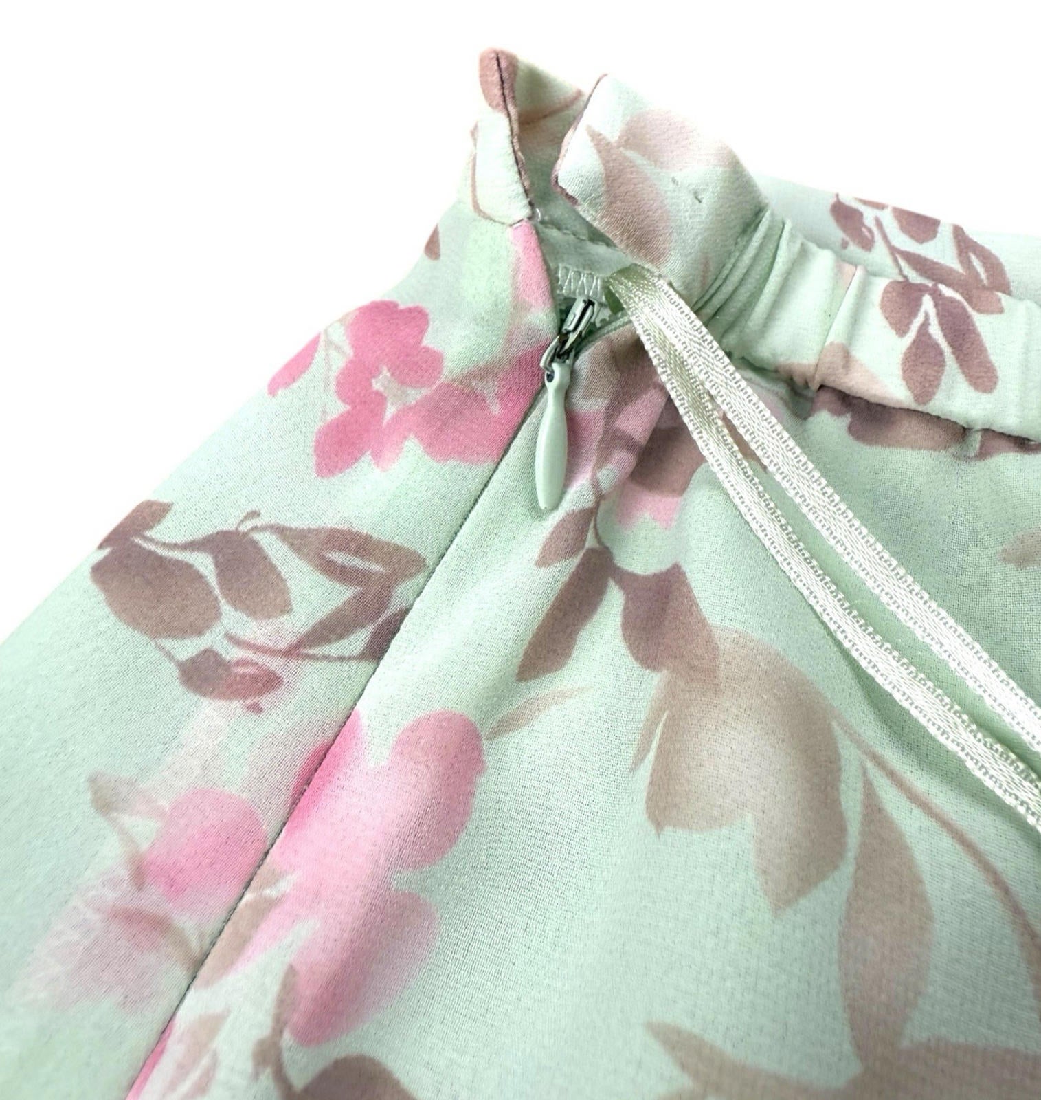 Jacques Vert Pencil Skirt Green Pink Floral Midi Skirt Women’s UK Size 14