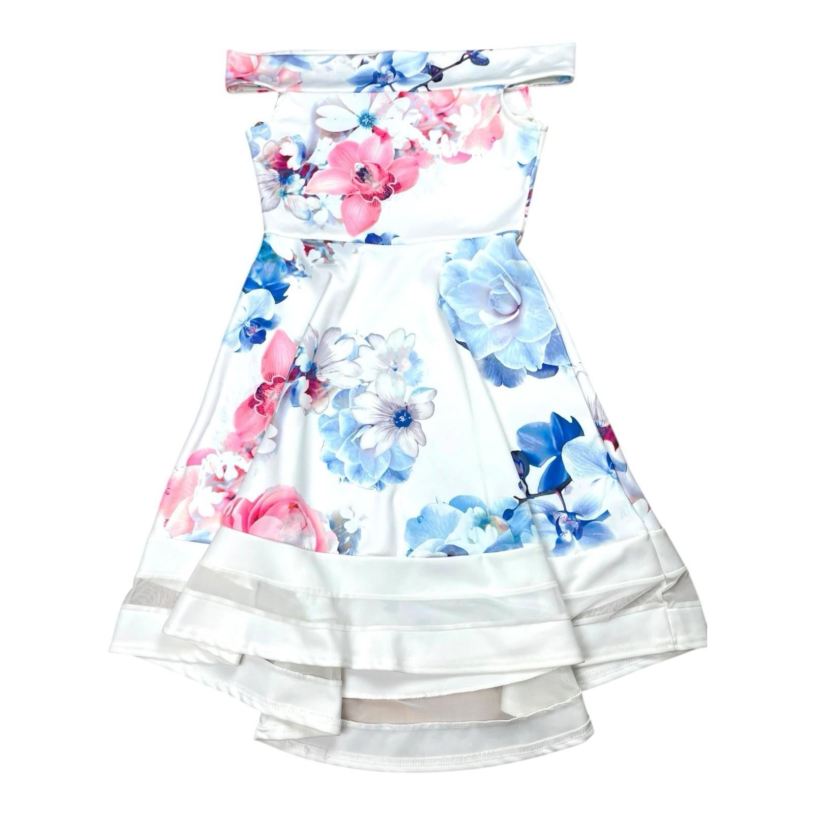 Quiz Occasion Dress Floral A-Line Off Shoulder Women’s UK Size 10