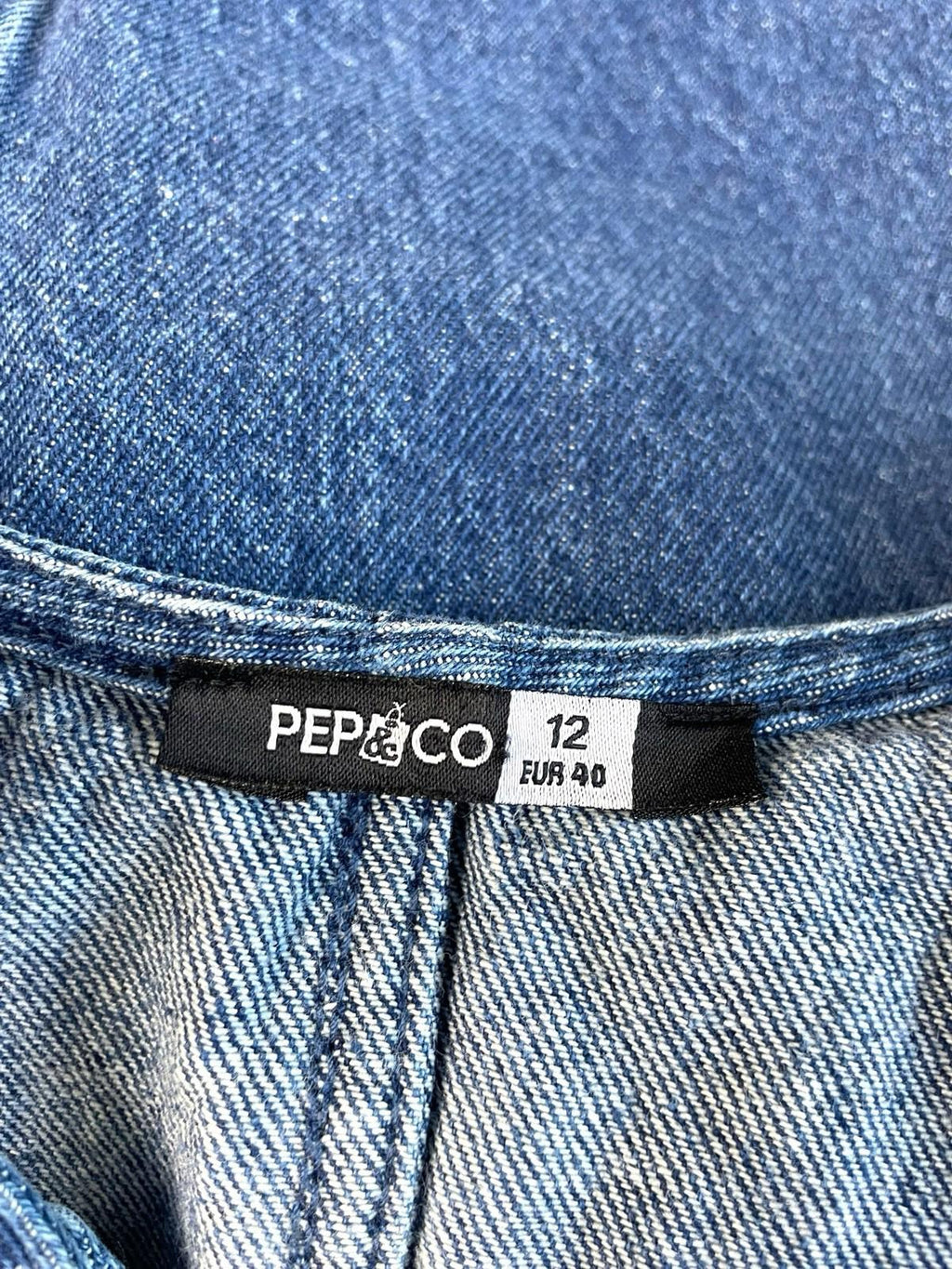 Pep & Co Dark Denim Pinafore Mini Dress Women’s UK Size 12