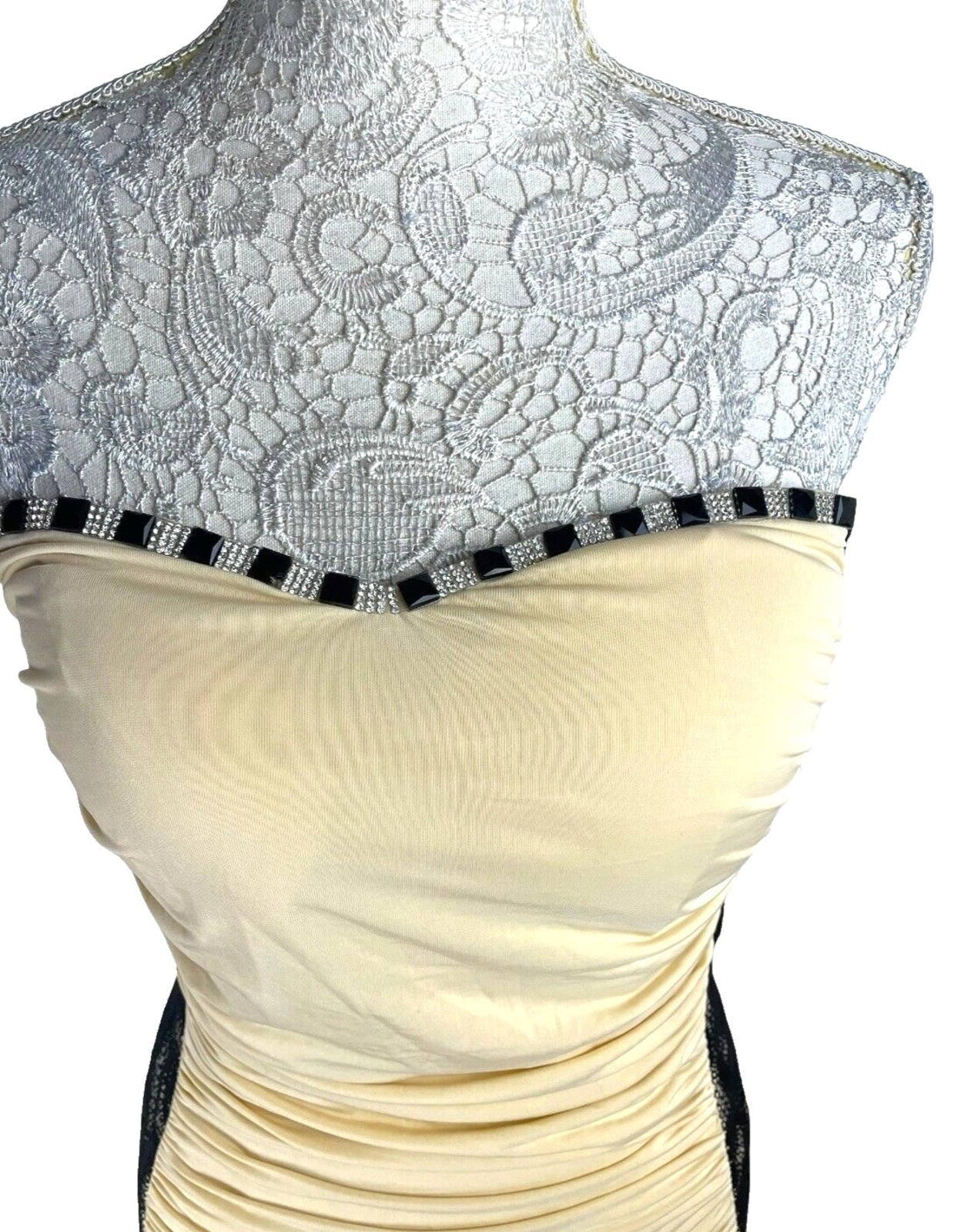 Nazz Collection Ballgown Dress Women's UK Size 14 Diamante Detail Ruched Prom