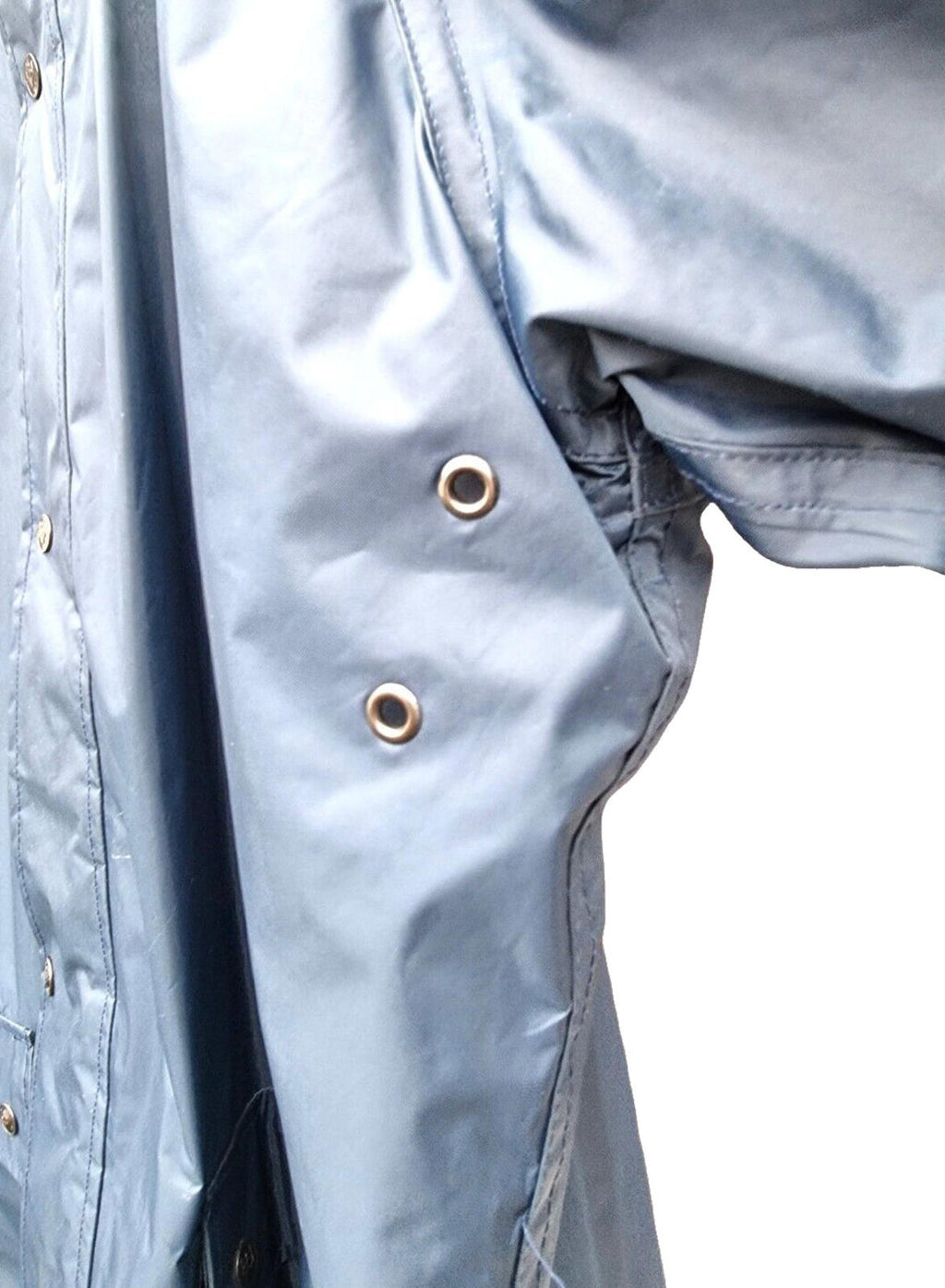 Vintage Blue Jacket Coat Water Resistant Stowaway Hood Men's UK Size Large