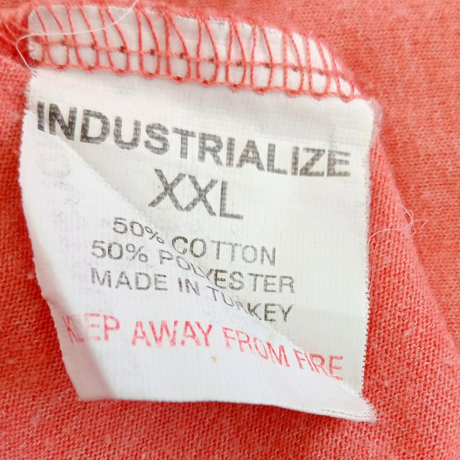 Industrialize T-Shirt Orange Graphic Print Easy Care Men's UK Size XXL Chest 46"