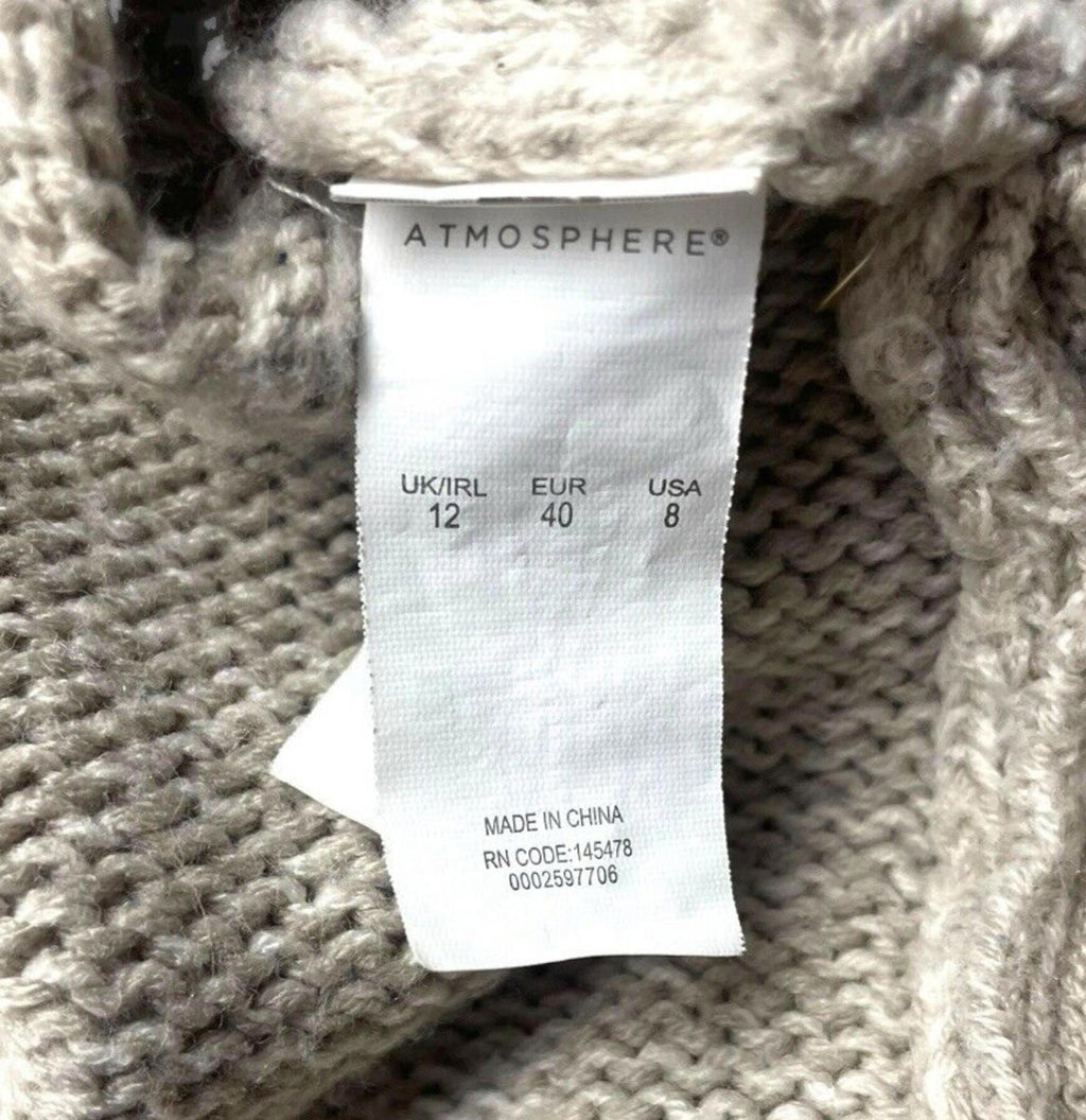 Atmosphere Cream Aaron Knit Cardigan Collared Women’s UK Size 12