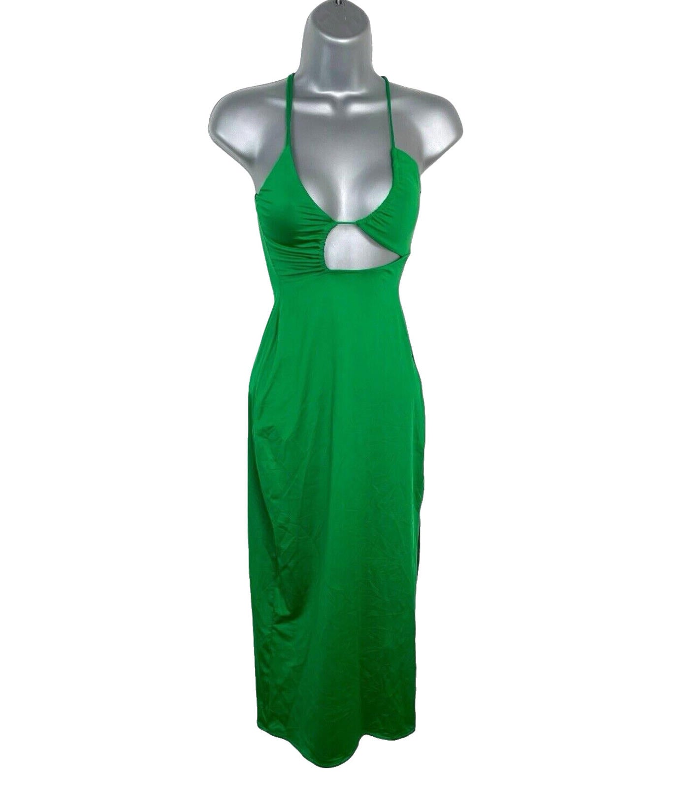 Pull & Bear Green Sleeveless Maxi Dress with Cutout Detail