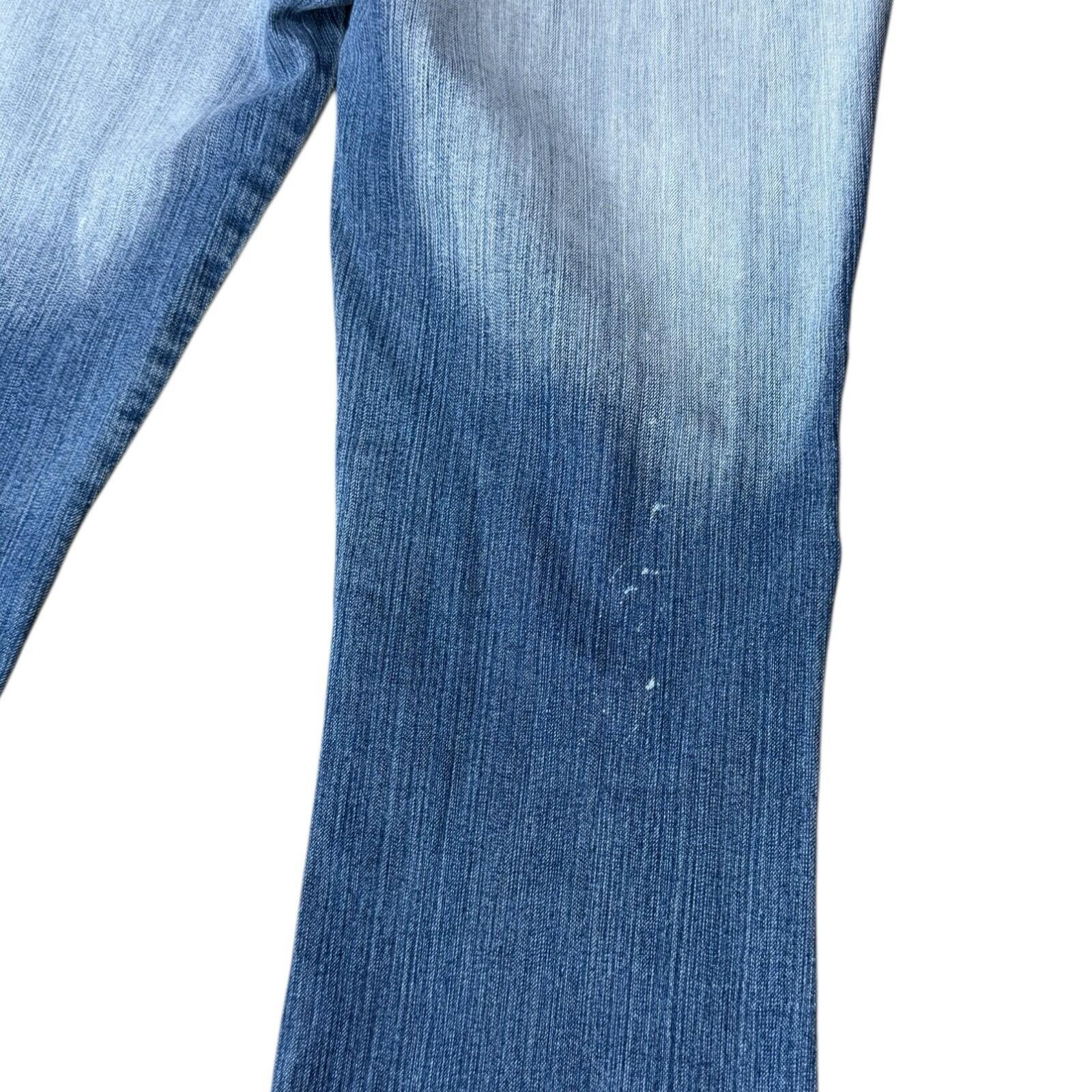 Choklate Faded Jeans Flared Women’s UK Size 18 Studded Vintage Look Blue Denim