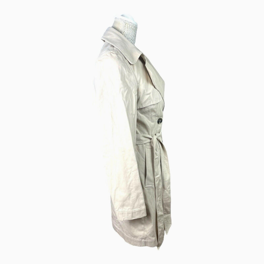 Divided Trench Coat Light Beige Cotton Double Breasted Belted Women’s UK Size XS