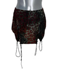 Pretty Little Thing Textured Mini Skirt Black Red Animal Print Women’s UK Size 8