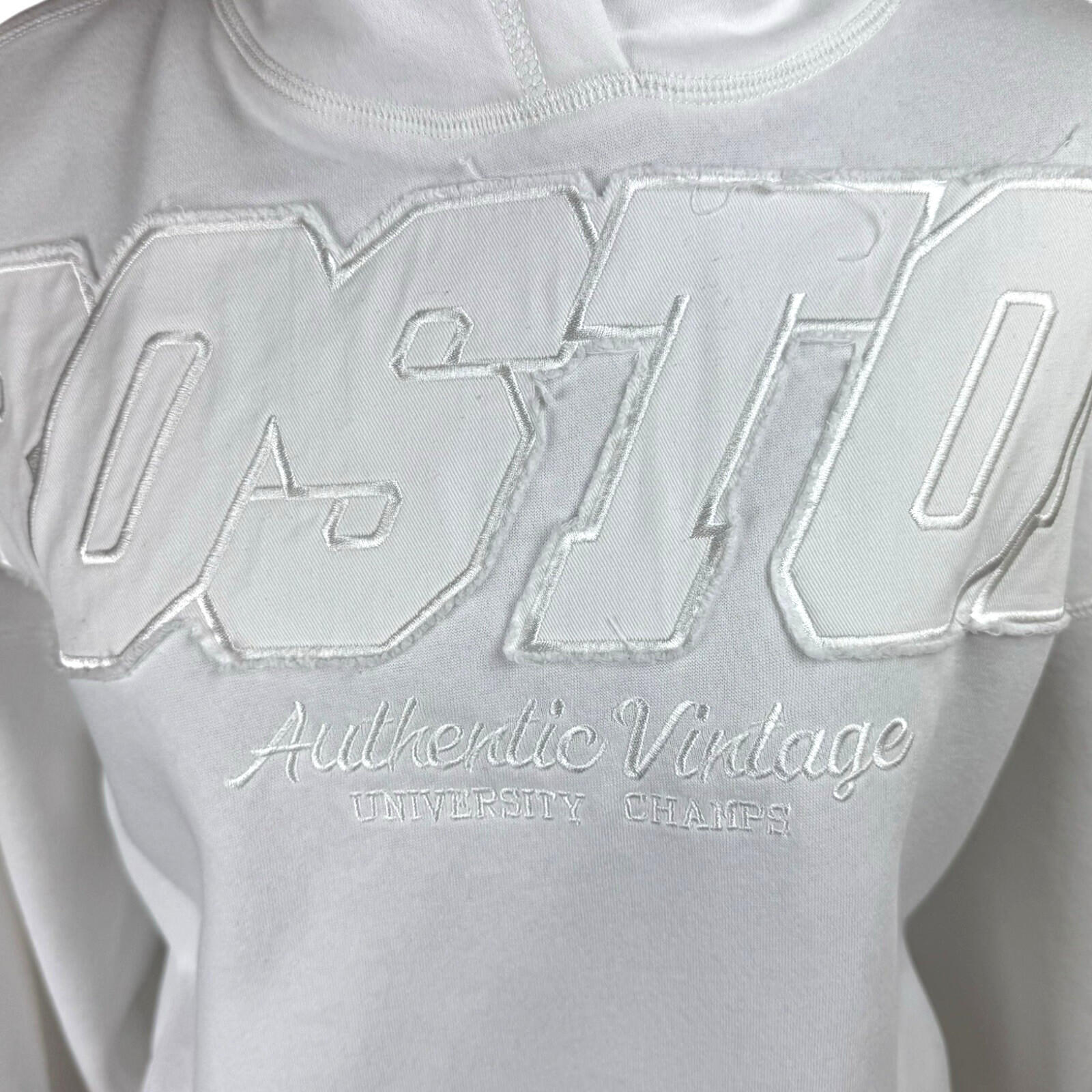 Divided Fleece Lined Hoodie Women's UK Size 2XS Oversized Boston White Jersey