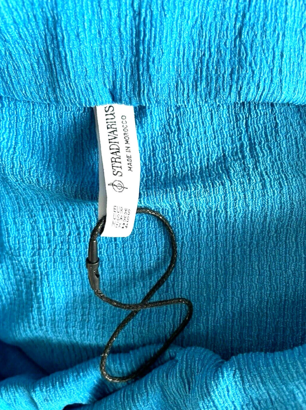 Stradivarius Blue Wrap Front Midi Skirt Textured Women’s UK Size XS