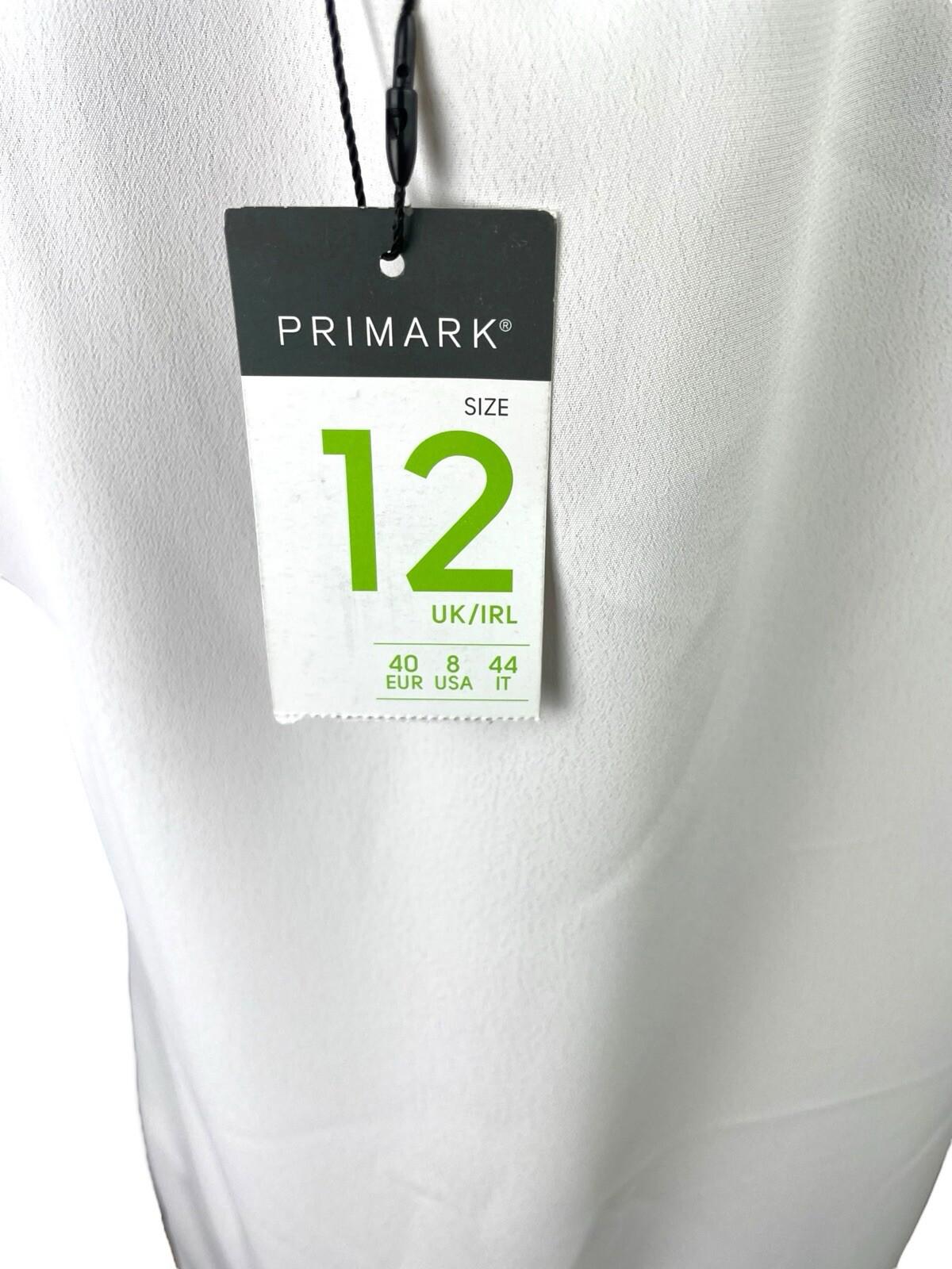 Primark White T-Shirt Blouse Lightweight Women’s UK Size 12