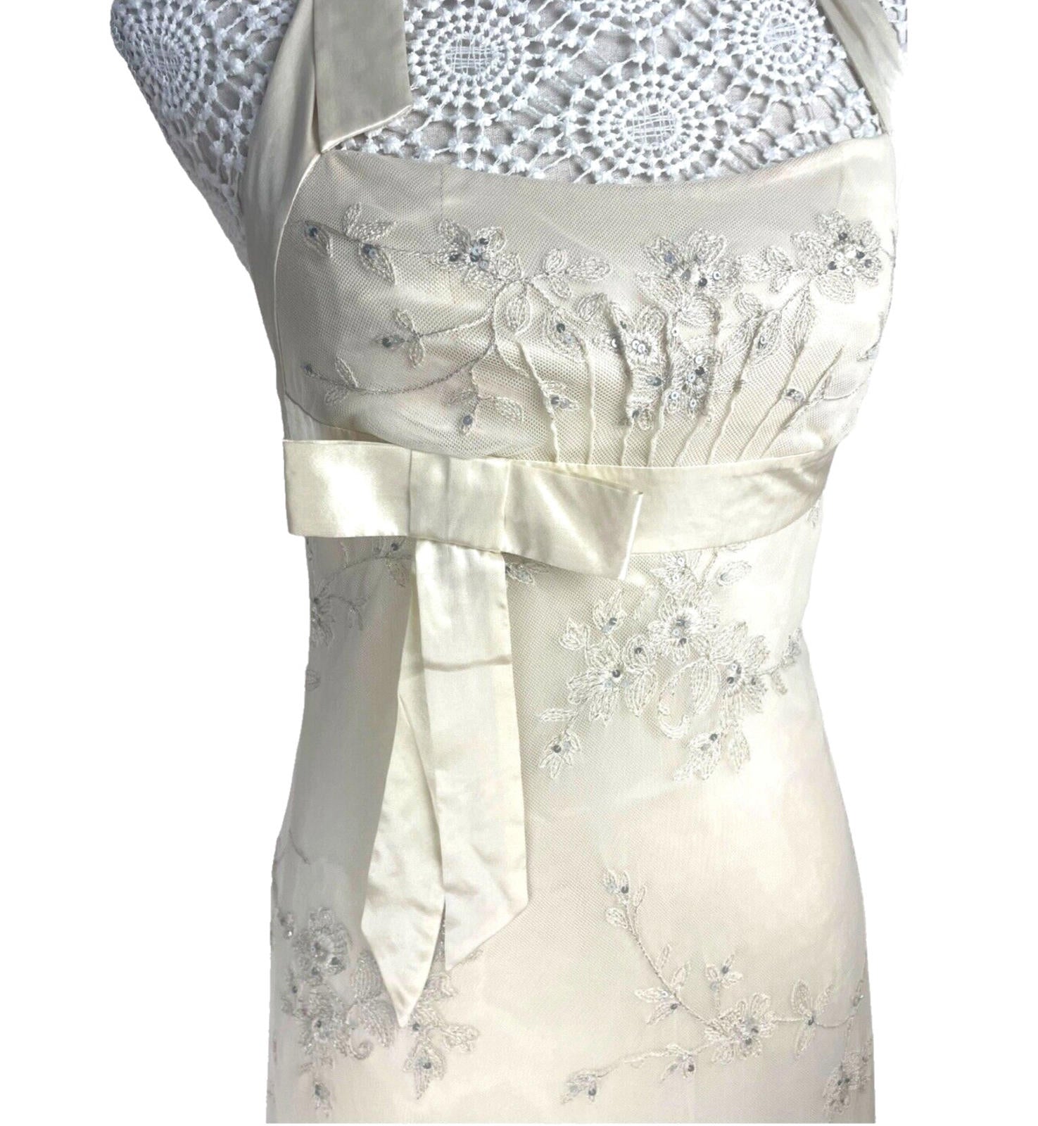 Monsoon Bridal Dress Hand Beaded Lined Halterneck Women’s UK Size 8