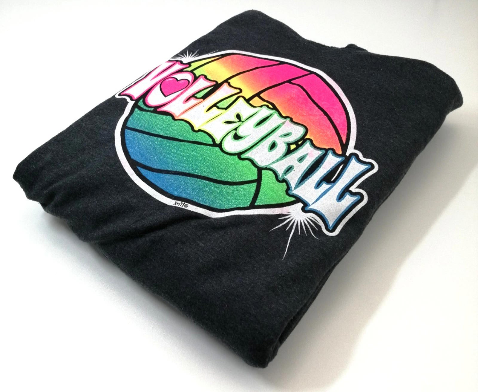 Rainbow Volleyball Hoodie Men's Size M Slate Grey Jersey Hooded Pockets Sports