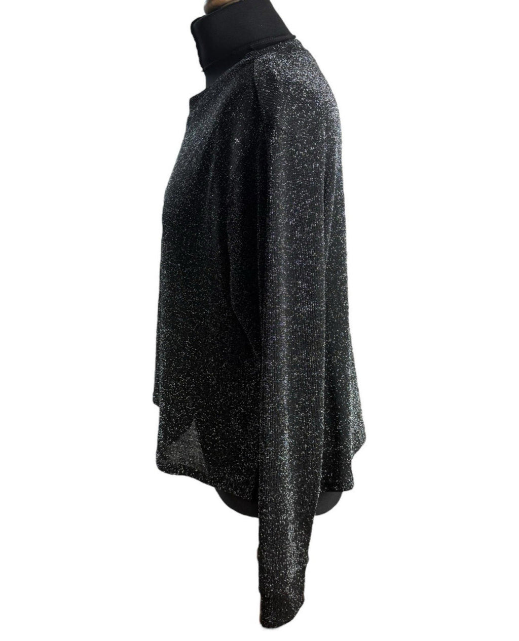Divided Black Silver Sparkle Sweater Jumper Women’s UK Size L Crew Neck