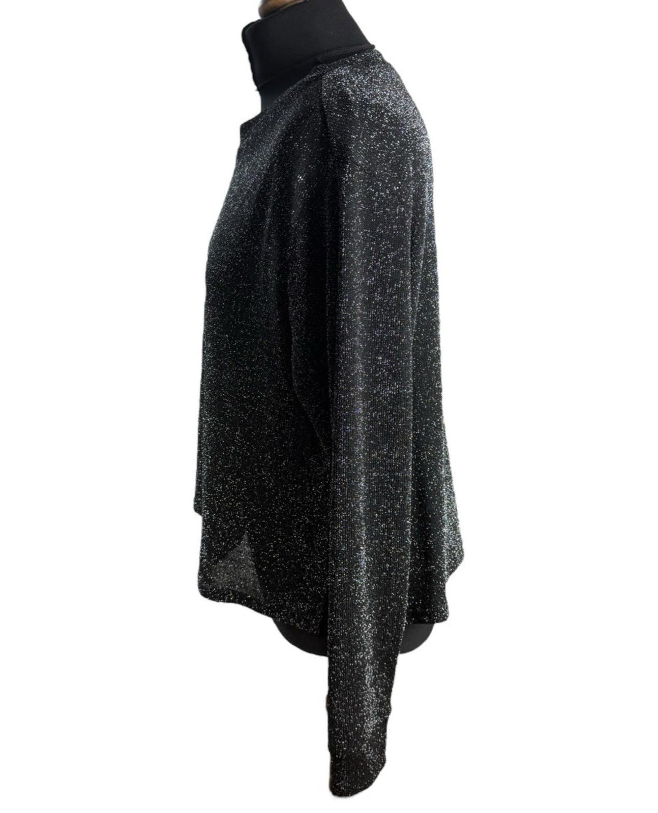 Divided Black Silver Sparkle Sweater Jumper Women’s UK Size L Crew Neck